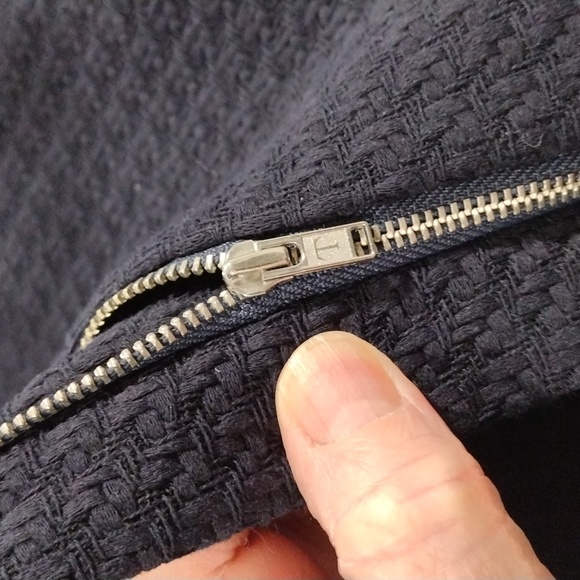 Talbots navy blue cotton basket weave coat. NWT. Size 12 - Picture 6 of 12